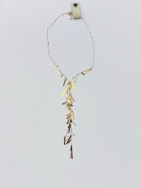 Anthropologie Dangling Lariat Necklace - Gold & Pearl NWT